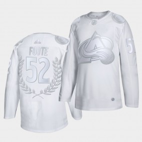 Adam Foote Retired numbers Avalanche #52 Award Collection White Jersey