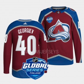 Colorado Avalanche 2022 NHL Global Series Alexandar Georgiev #40 Burgundy Authentic Jersey Men's