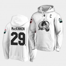 Nathan MacKinnon Avalanche #29 White 2019 NHL All-Star Hoodie
