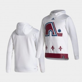 Colorado Avalanche 2021 Reverse Retro White Authentic Pullover Men's Hoodie