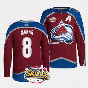 2024 NHL All-Star Skills Cale Makar Colorado Avalanche Burgundy #8 Authentic Home Jersey