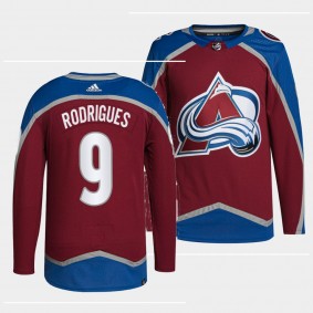 Evan Rodrigues #9 Colorado Avalanche 2022-23 Authentic Primegreen Burgundy Jersey Home