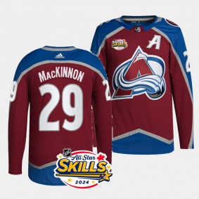 2024 NHL All-Star Skills Nathan MacKinnon Colorado Avalanche Burgundy #29 Authentic Home Jersey
