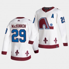 Colorado Avalanche 2021 Reverse Retro Nathan Mackinnon White Authentic Jersey